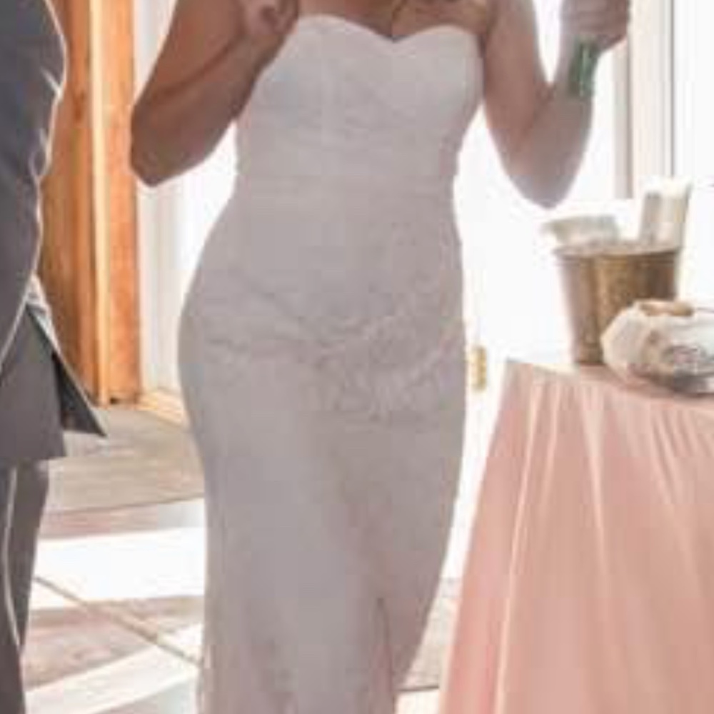 David’s bridal lace bridesmaid dress petal